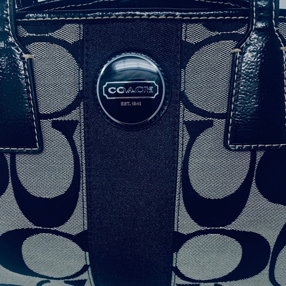 Coach Canvas Signature Print Stripe Shoulder Bag - Picture 3 of 16